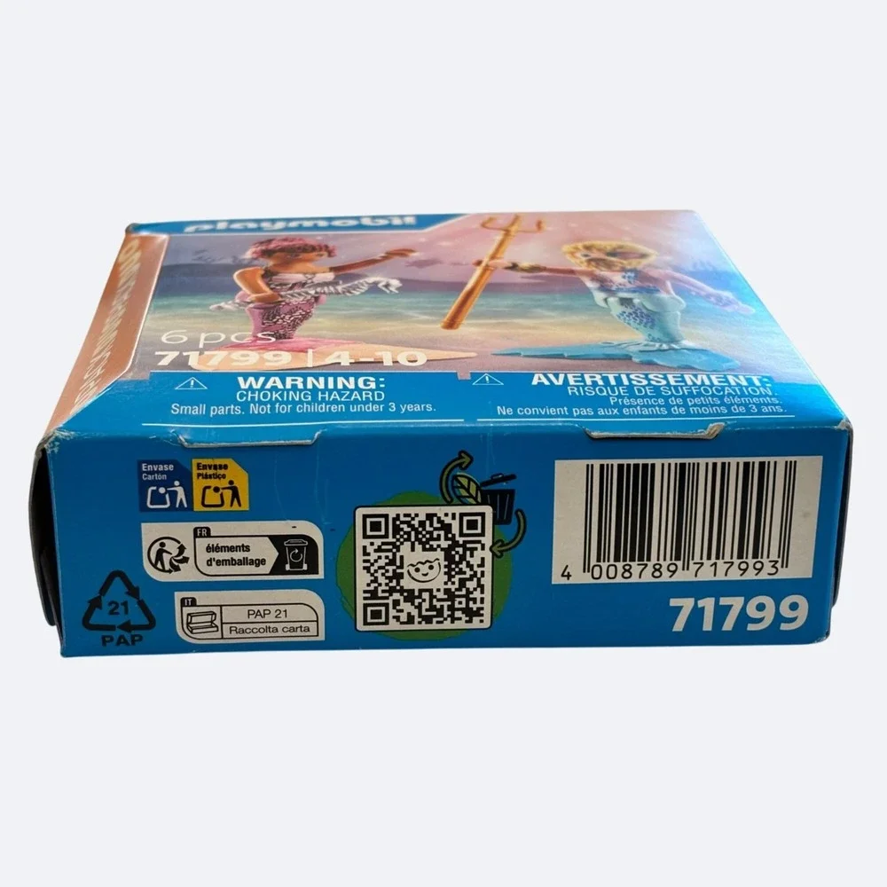 Playmobil Duo Pack Set 71799 Mermaid Merman Figures Seahorse‎ Trident New Box